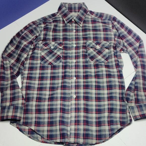 Vintage Levi Plaid Button Down 1970's Men's Large - Picture 8 of 12